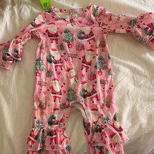 Luvable Friends Pink Santa Kids Pajamas